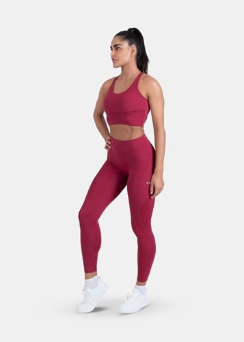 Image of STRCH Nylon High Waist No-Roll Leggings for Women- Secure fit, Leggings for Gym, Yoga, Running, Super Stretch, Sweat-Wicking, Lightweight, Breathable, Wrinkle Free, No-roll Waist Band.