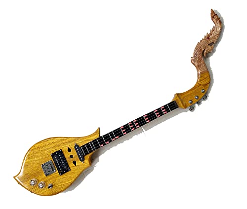 Isarn Acoustic Electric Phin 3 Strings, Thai Lao Guitar Musical Instrument, Traditional Thai Classical Musical Pin124