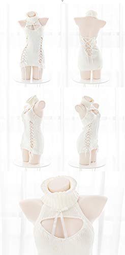 Image of Women's Backless Hollow Out Anime Cosplay Sexy Off The Shoulder Sweater Turtleneck Knitted Tank Top