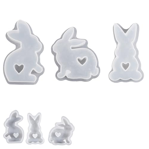 3 Moldes de silicone de Páscoa, moldes de coelho de Páscoa para gola, velas, presentes de Páscoa