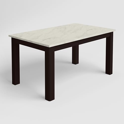 Image of Godrej Interio Allure 6-Seater Rubber Wood Rectangular Dining Table (1-Year Warranty, Brownish Black)