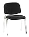 hjh OFFICE 704200 chaise visiteur, chaise de conférence XT 600 C en noir sans accoudoirs, siège empilable par 4, dossier capitonné, siège à 4 pieds, idéal pour les salles de réunion et salles d'attente