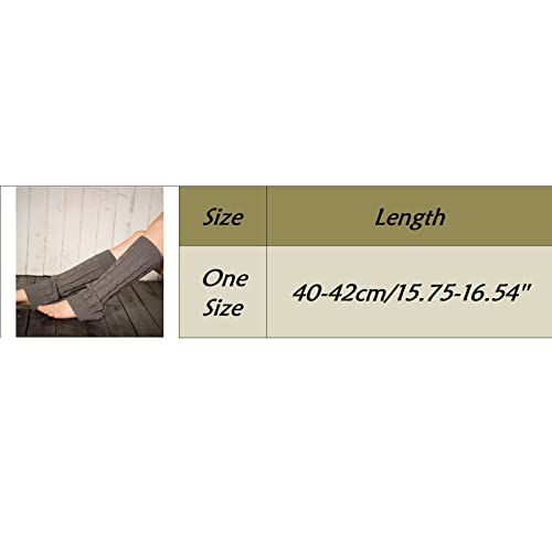 Women Over Knee High Footless Boot Stockings Cable Ribbed Knit Thigh High Leg Warmer Thermal Black Crochet Socks4