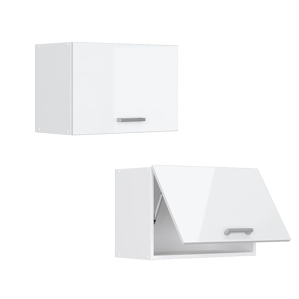 Vicco Pensile da cucina R-Line, Bianco lucido, 60 cm Piatto, per la libera combinazione all'interno di sistemi cucina modulari
