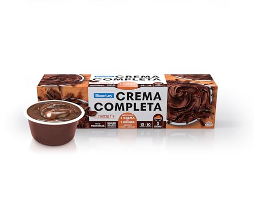 Bicentury Copa de Crema Completa Sustitutiva de Comida Sabor Chocolate, Rico en Proteínas, Bajo en Grasas, Una crema equivale a una comida completa, Pack de 3 Unidades x 210 g