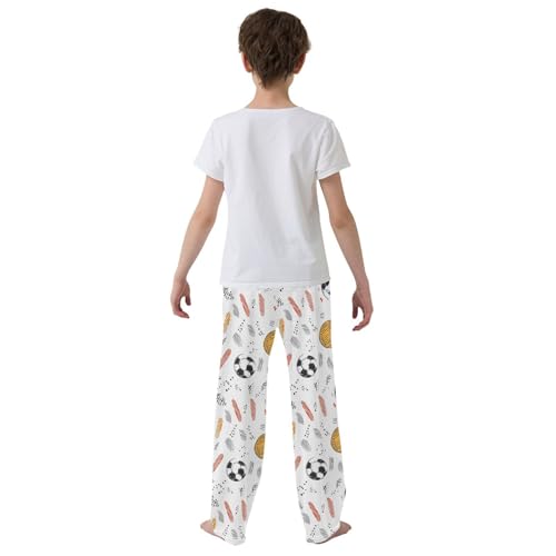 Pajama Bottoms, Soccer and Basketball Pattern Sleeping Pant Lounge Wear Pajamas Long Pants Sleepwear Pjs3