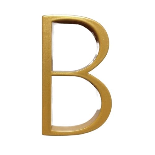 家の通りの番号 125mm ゴールデン フローティング モダン ハウスナンバー ゴールド ドア ホームアドレス番号 住宅用 デジタル 屋外 サインプレート 5 インチ #0-9(B)