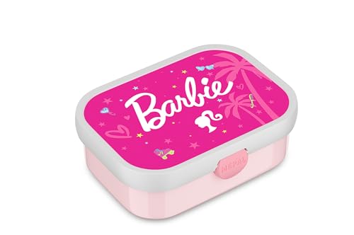 Mepal - Lancheira campus - Bento Box para crianças, lancheira com compartimento e garfo, lancheira com fecho de grampo, sem BPA e adequada para máquina de lavar louça, 750 ml, Barbie