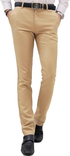 Maiyifu-GJ Men's Slim Stretch Dress Pants Casual Business Formal Trousers Comfort Lightweight Skinny Casual Pant