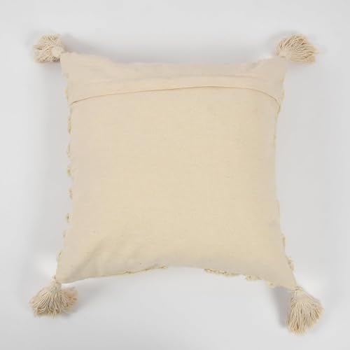 Image of Furnistitchs Handmade Cotton Bohemian Home Decor Cushion Cover 24x24 inches / 60x60 cms - Boho Chic Couch Sofa Throw Living Room Bedroom Cushions (2, Natural Flowing Waves)