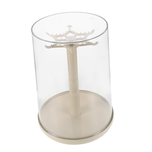 Levemolo Clear Rotating Storage Box for Plush and Figurines Transparent Display Case for Hobby Collectibles Modern Aesthetic Organizer for Home Decor and Easy Access