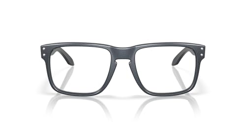 Oakley Men's OX8156 Holbrook RX Round Prescription Eyewear Frames, Matte Blue Steel/Demo Lens, 54 mm
