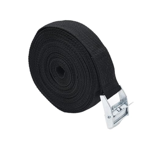 Correas de amarre de trinquete resistentes, paquete de 4 correas elásticas de carga, color negro, 3-5 m x 2,5 cm (2 unidades de 3 metros)