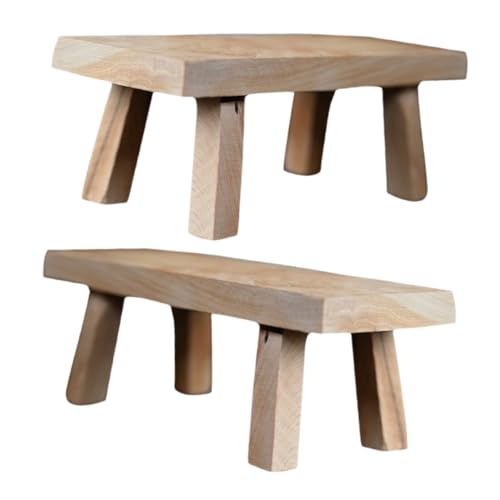 OSOLADY 2 Stück Holzhocker Im Rustikalen Stil: Schreibtisch-skulpturen, Dekoration, Rustikale Ausstellungshocker – Für Bücherregale, Couchtische Und Büroräume OSOLADY 2 Stück Holzhocker Im Rustikalen Stil: Schreibtisch-skulpturen, Dekoration, Rustikale Ausstellungshocker – Für Bücherregale, Couchtische Und Büroräume
