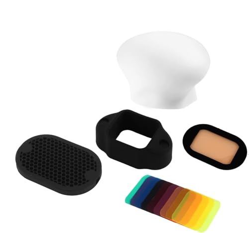 SHOPEE Universal Professional Speedlight Flash Bot & Modifier Kit, Better Choice Than Other Photography kit | Diffuser | Included Components Sphere | Grid | Grip | Gel Mount | 7 Creative Gel