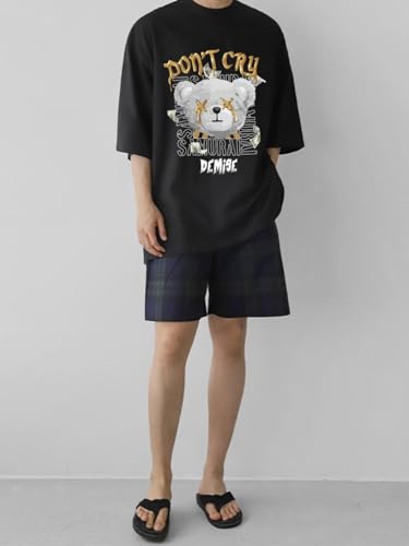 Image of CHKOKKO Mens Polyester Stylish Oversized T Shirt for Daily & Casual Wear Printed Design with Drop Shoulder & Half Sleeves