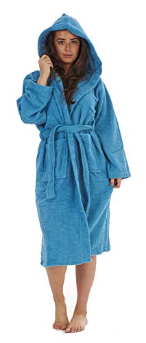 KL738-T-L - Ladies Hooded Bathrobe - Large -16-18 - Teal
