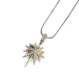 Tsophreniq Elegante collar con dije de girasoles, diseño vintage hip hop, cadena de acero de 45 cm y 5 cm de extensión, colgante de flor de sol vintage, One Size, como se describe, como se describe