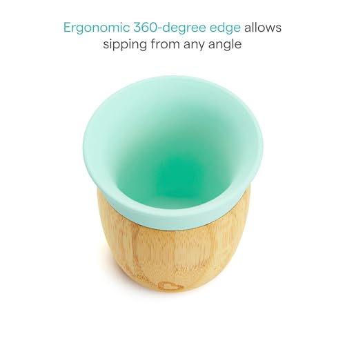 Image of Munchkin Bambou 5Oz Open Training Cup For Babies And Toddlers, Non-Toxic Bamboo And Food-Grade Silicone, 150 ML, Brown