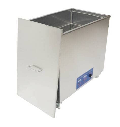Side view of the 58L Industrial Ultrasonic Cleaner with the lid open, showing the internal tank.