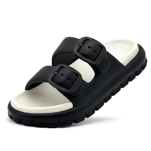 rosyclo Cloud Sandals for Women and Men, Pillow House Slippers Shower Shoes Bathroom Indoor Outdoor Slide Sandals, Buckle Adjustable, Ultimate Comfort, Lightweight, Thick Sole, Non-Slip