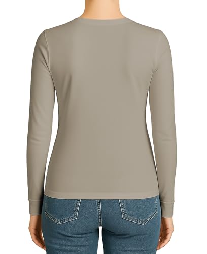 Sexy Basics Women's Cotton Stretch Athletic T-Shirt | Long Sleeve Tops |Multi Packs Colors4