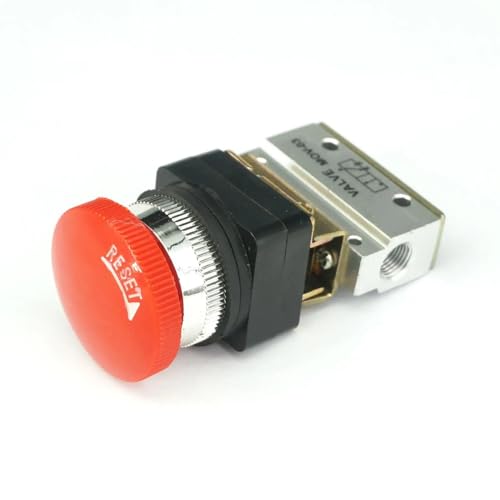 Válvula mecánica MOV-03 G1/8 de 3 vías con botón de seta roja 4