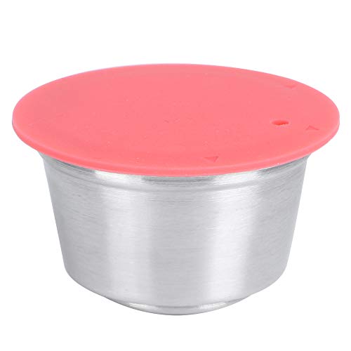 Yosoo Health Gear Stainless Steel Reusable Refillable Coffee Sule Cup with Silicone Lid Fit for Dolce Gusto Coffee Maker Machine Accessory(red)