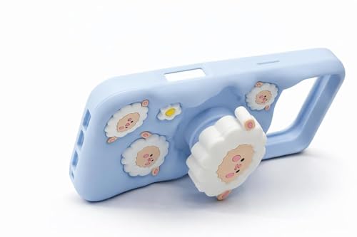 Image of Dezet Back Cover Compatible with iPhone 17 Pro Soft Silicone 3D Cute Cartoon Cover, Aesthetic Full Protective Case Cover Girls & Women (Blue)