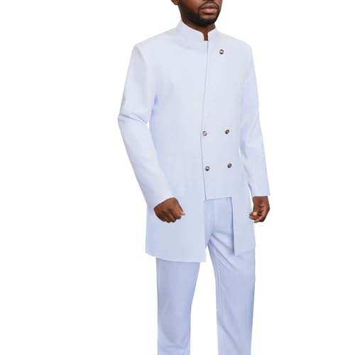 African Suit for Men Elegant Dashiki Blazer Pants 2 Piece Set Business Attire Party Outfit Clothing4