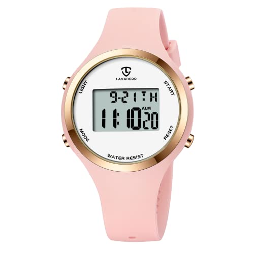 NN BEN NEVIS Relojes para mujer, reloj digital para mujer, deportes al aire libre con alarma, cronógrafo, luz de fondo, regalos para adolescentes y mujeres, 23-Rosa-W