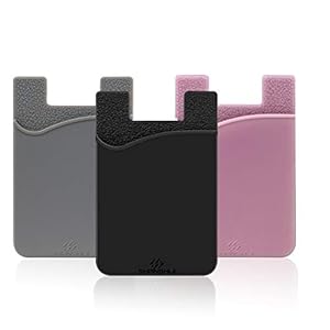 SHANSHUI Cell Phone Wallet, Adhesive Silicone Credit Card Holder Phone Pocket Stick on Wallet Compatible for All Most…