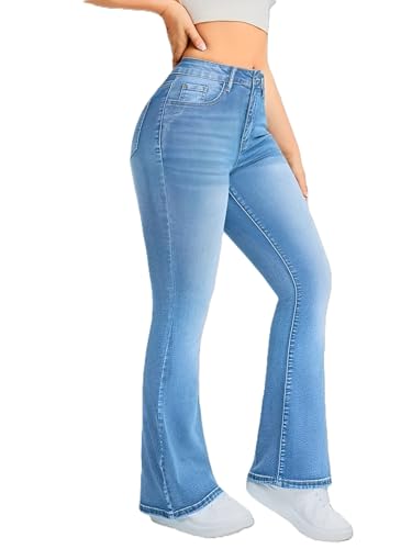 Image of THIRD QUADRANT Women's Wide Leg Fit Mid Rise Jeans || Bootcut Jeans || Wide Leg || Bell Bottom Jean