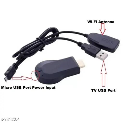Image of M9 WiFi Display Dongle DLNA Wireless HDMI Screen Mirroring WiFi Adaptor, TV /LED /LCD /Projector Receiver Device Easy Sharing Wireless Streaming Compatible with iPhone /Android-Black