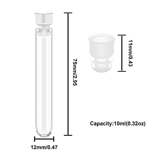 50 Pack Plastic Test Tubes,Plastic Sample Test Tubes Gift Tubes with Caps, Empty Test Tubes With Lids, Transparent Plastic Test Tubes With Lids Test Tube for Powder Liquid DIY Birthday Present