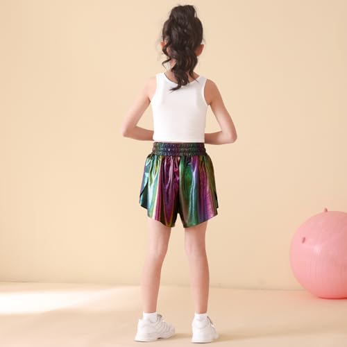 Girls Butterfly Shorts Sparkle Flowy Athletic Shorts for Girls Gym Skorts 2-in-1 Skirt for Kids Preppy Clothes4