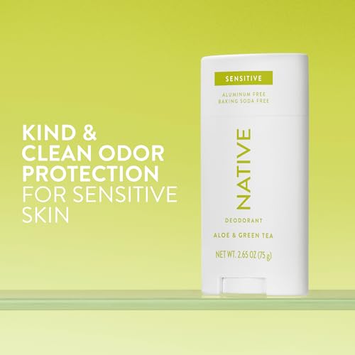 Native Aluminum-Free Sensitive Deodorant Contains Naturally Derived Ingredients | for Women & Men| Aloe & Green Tea, 2.65 oz