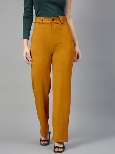 Image of Mehrang Trousers for Women, Formal Pants for Women, Straight Fit Pants