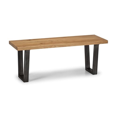 Banco Brooklyn Julian Bowen de madera de roble industrial para comedor 7