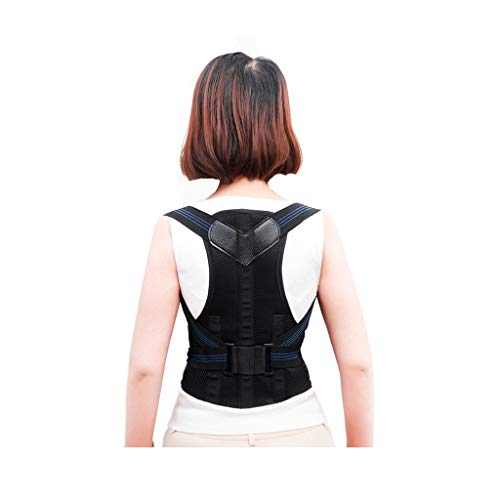 VIROYA Corrector de postura ajustable cuatro estaciones delgado, ligero y transpirable diseño estéreo 3D espalda ortesis (negro) (talla : M) bueno