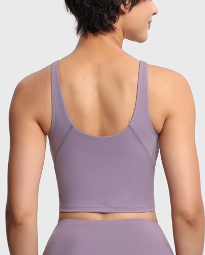 Image of THE GYM PEOPLE Womens' Sports Bra Longline Wirefree Padded with Medium Support