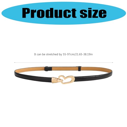 Women’s Adjustable PU Leather Belt With Heart Clasp Stylish Waist Strap For Jeans, Dresses And Skirts2