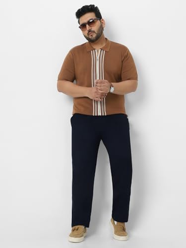 Image of Urbano Plus Men Mid Rise Cotton Regular Fit Casual Chino Pants Stretch