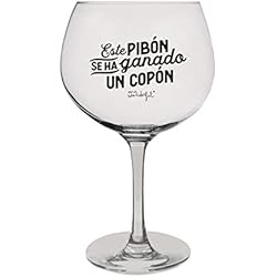 Mr. Wonderful Copa de balón de Vidrio - Este pibón se ha ganado un copón, Color Claro, 1 Unidad