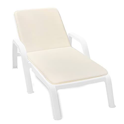 emmevi Coussin Chaise longue Écru Doux Matelas Lit de jardin Bain de soleil Pliable Mod.ORCHIDEA DIS_48