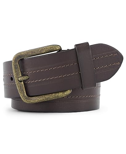 Frye Men's 40mm Leather Heat Press with Stitch Detail Belt