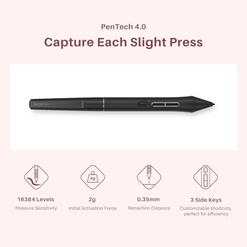 Image of HUION Kamvas 13 (Gen 3) Drawing Tablet with Screen,13.3 inch Full-Laminated Art Tablet with Anti-Sparkle Canvas Glass 99% sRGB, PenTech 4.0, 16384 Pen Pressure Dual Dial for PC, Mac, Android (Pink)