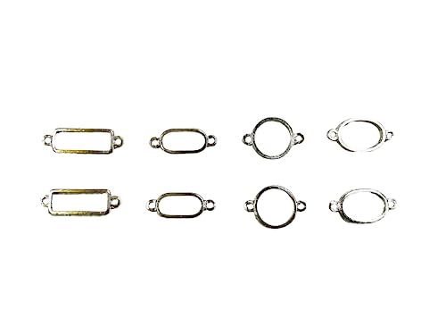 PENWALAS GIFTS AND STATIONERY Open Bezel Charms Pendants 8 pcs Bezel Pendants Frame back Geometric hollow pendant，for Resin Earrings Necklace Bracelet DIY Crafts Making