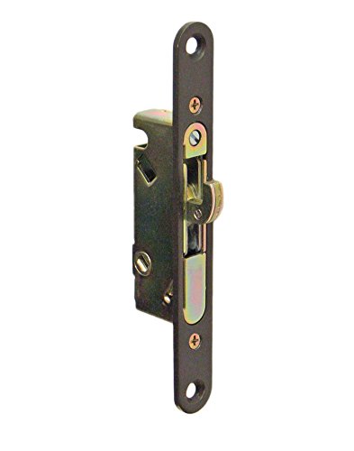 FPL #3-45-S Sliding Glass Door Replacement Mortise Lock with Adapter Plate, 5-3/8” Screw Holes, 45 Degree Keyway- Oil Rubbed Bronze Finish