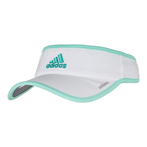 adidas Women's Adizero II Visor, White/Easy Green/Shock Mint, One Size